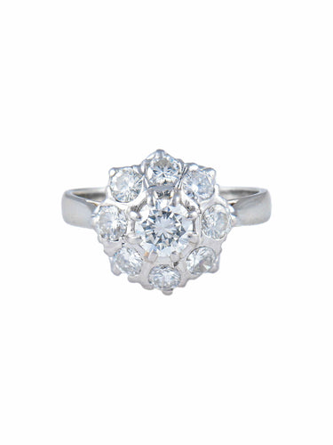 Bague Bague Pompadour or blanc et diamants 58 Facettes