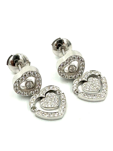Boucles d'oreilles CHOPARD. Boucles d’oreilles Happy Amore diamants 58 Facettes