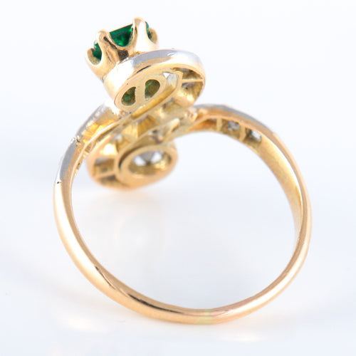 Bague Bague Toi & Moi émeraude diamant 58 Facettes 2845