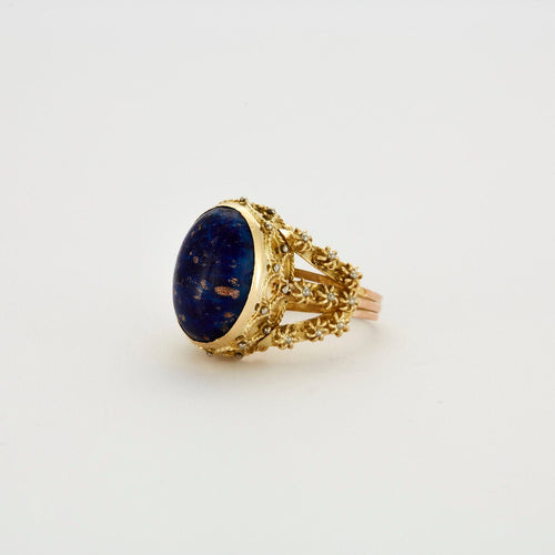 Bague 58.5 Bague Or jaune Lapis-lazuli 58 Facettes
