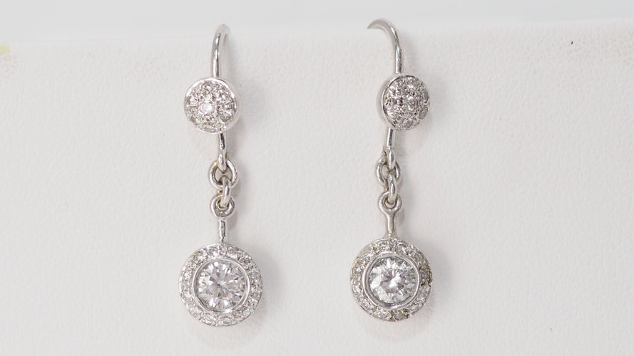Boucles d'oreilles 23mm Pendants d'oreilles en or blanc et diamants 58 Facettes 31301