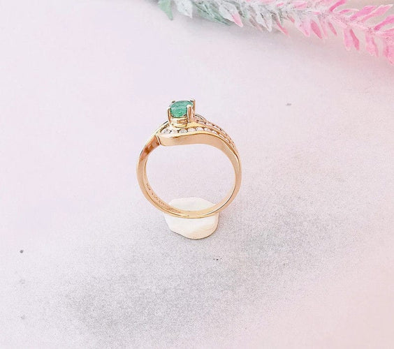 Bague Bague Emeraude Diamants Or jaune 58 Facettes AA 1488