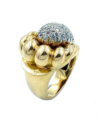 Bague Bague 1950 or jaune et diamants 58 Facettes