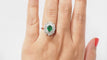 Bague 54.5 Bague double entourage en or blanc, émeraude et diamants 58 Facettes F4950