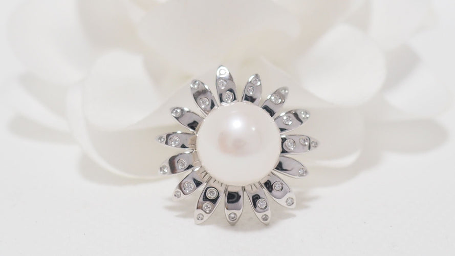 Bague 54 MAUBOUSSIN - Bague Au café des 2 amours Perle Diamants 58 Facettes 32311