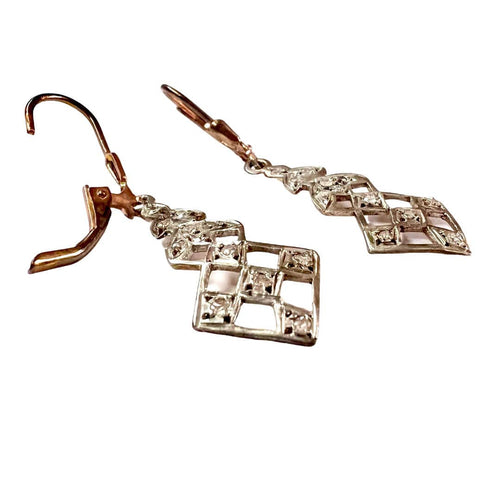 Boucles d'oreilles BOUCLES D'OREILLES ART NOUVEAU DIAMANTS 58 Facettes A2546