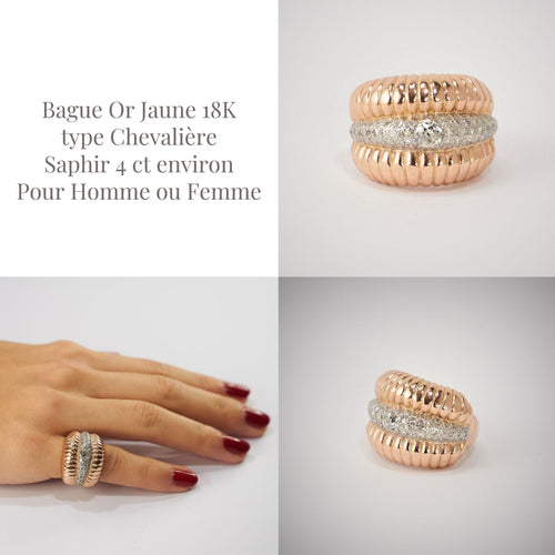 Bague 48 Large Bague Or Rose Diamants 58 Facettes LOT 3809