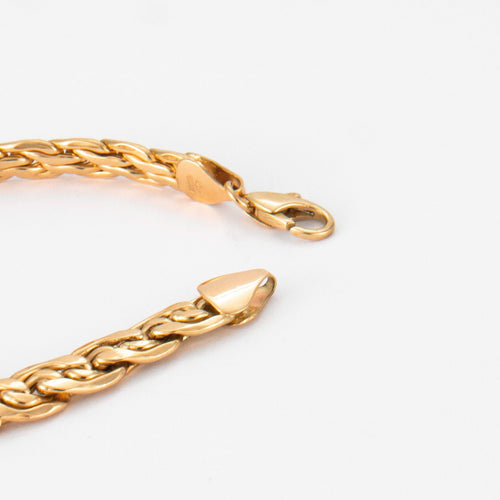 Bracelet Bracelet Maille plate tressée en Or jaune 58 Facettes EL4
