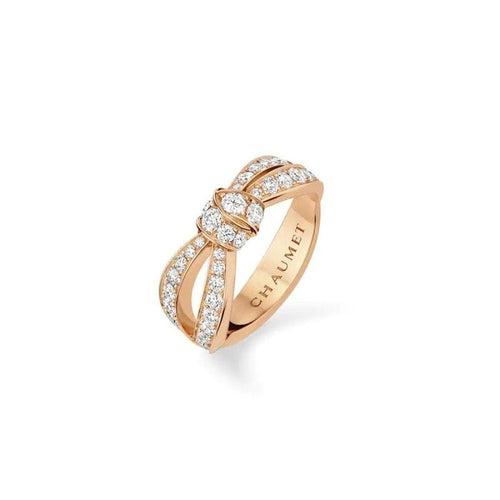 Bague 55 CHAUMET - Bague "Liens" Or rose Diamants 58 Facettes 083056-055