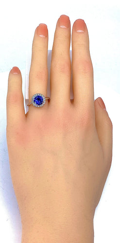 Bague 53 Bague Marguerite Or blanc Saphir et Diamants 58 Facettes AB222