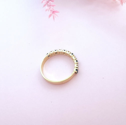 Bague Bague Demi Alliance Saphirs Diamants 58 Facettes AA 1605