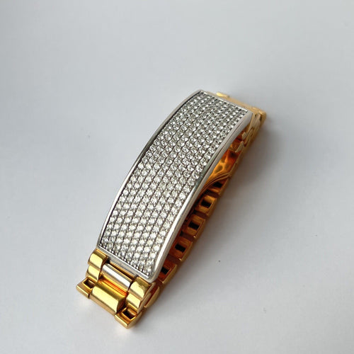 Bracelet Bracelet 2 ors, pavage de diamant 58 Facettes 20400000524
