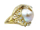 Bague Bague en or jaune, perle mabé et diamants 58 Facettes