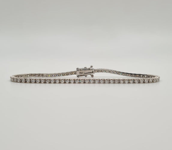 Bracelet Bracelet tennis or blanc 18 carats serti de diamants 58 Facettes