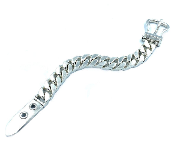 Bracelet HERMÈS. Bracelet vintage boucle sellier argent GM 58 Facettes