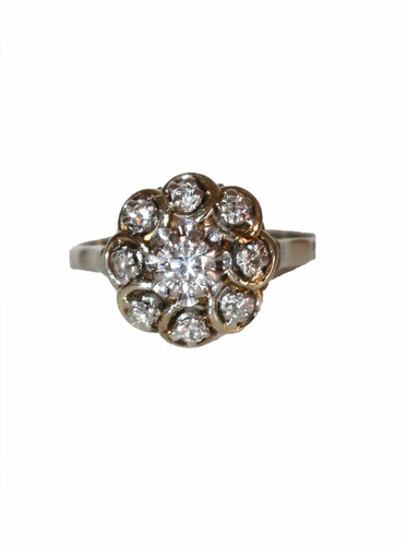 Bague 55 Bague Marguerite Or Blanc Diamants 58 Facettes 564