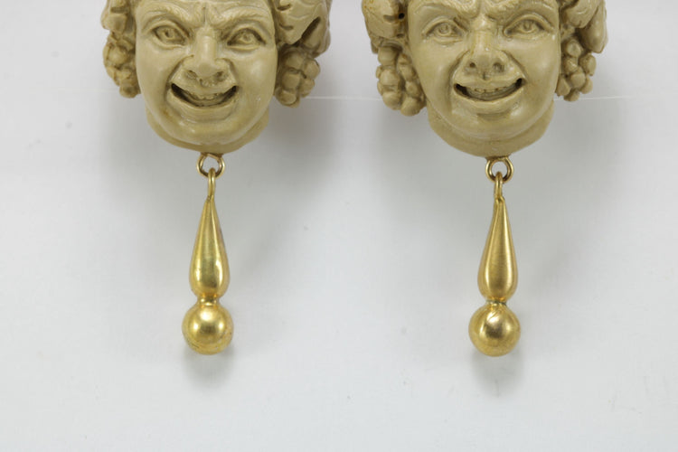 Boucles d'oreilles Boucles d'oreilles Bacchus Or camées de lave 58 Facettes 7396