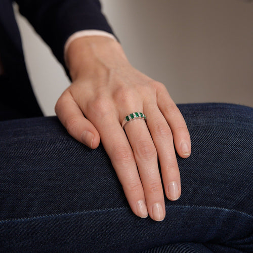 Bague 52.5 Bague émeraudes et diamants 58 Facettes