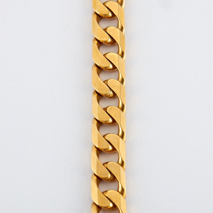 Bracelet Gourmette avec plaque or jaune 58 Facettes