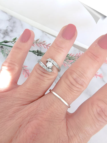 Bague 55 Bague en or blanc, diamants 58 Facettes AA 1556