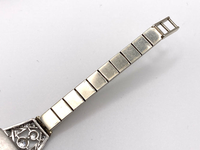 Montre Montre Art Déco platine & or blanc, diamants 2.44 cts 58 Facettes 07/07 - 16