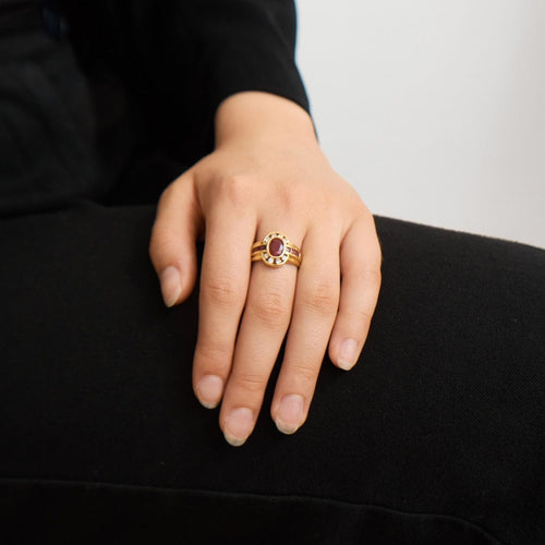 Bague 58 Bague en Or jaune, Rubis & Diamants 58 Facettes ALGU13