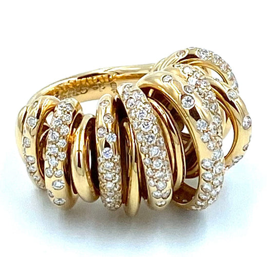 Bague DE GRISOGONO. Collection Sole, bague or rose et diamants 58 Facettes