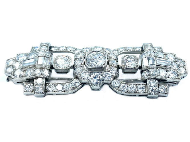 Broche Broche d'époque Art-Déco en platine et diamants 58 Facettes