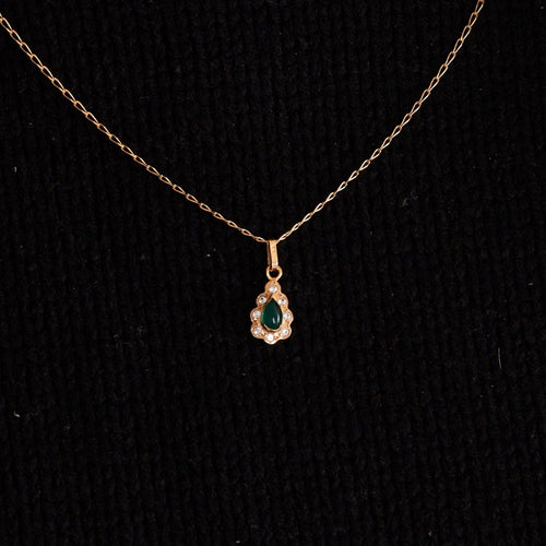 Collier Collier Agate Verte Or Jaune 58 Facettes