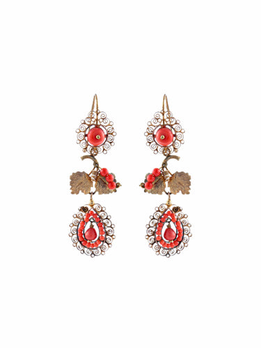 Boucles d'oreilles Boucles d'oreilles Vigne corail 58 Facettes