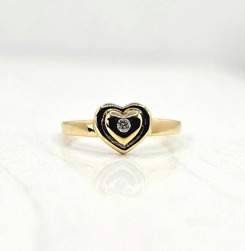 Bague 52 Bague Cœur Or jaune Diamant 58 Facettes 468