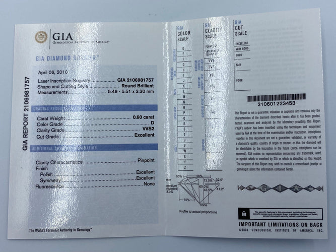 Bague Solitaire Bucherer diamant 0,60ct 58 Facettes