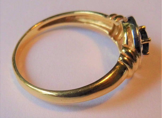 Bague 52 Bague Saphir des années 40 Or blanc et jaune 58 Facettes