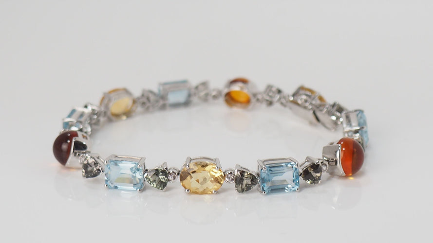 Bracelet Bracelet en or blanc et pierres fines 58 Facettes 31746