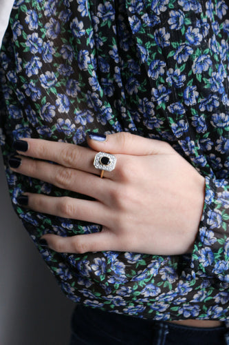 Bague Bague Art Déco, deux ors, saphirs 58 Facettes 522