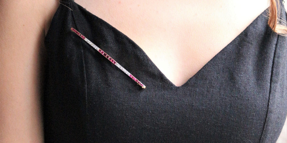 Broche Broche-barrette d’époque Art Déco 1925 58 Facettes 435