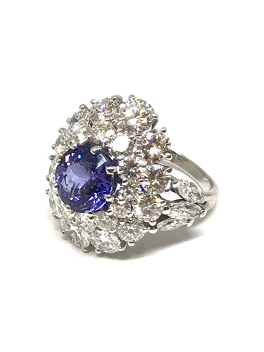 Bague Bague Or blanc Diamants Tanzanite 58 Facettes