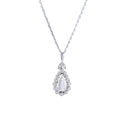 Collier Pendentif sur chaîne Diamant Poire 58 Facettes