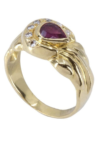 Bague 55 BAGUE MODERNE RUBIS ET DIAMANTS 58 Facettes 065021