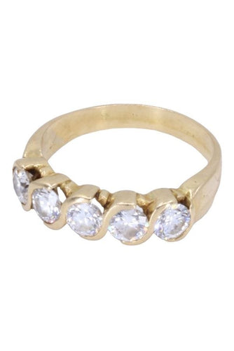 Bague 52 DEMI-ALLIANCE 5 DIAMANTS 58 Facettes 078111