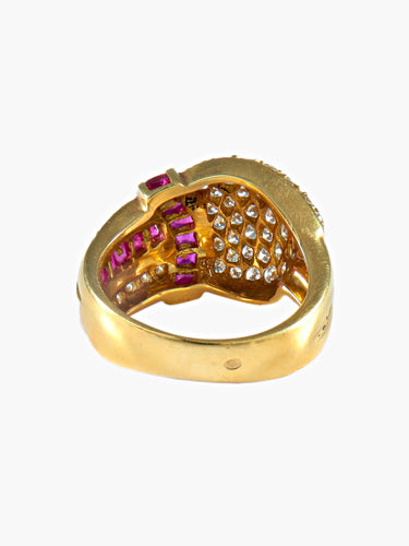 Bague 55 Bague Rubis calibrés Diamants 58 Facettes