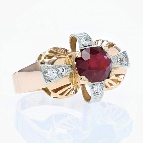 Bague 55 Bague vintage rubis et diamants 58 Facettes 21-747