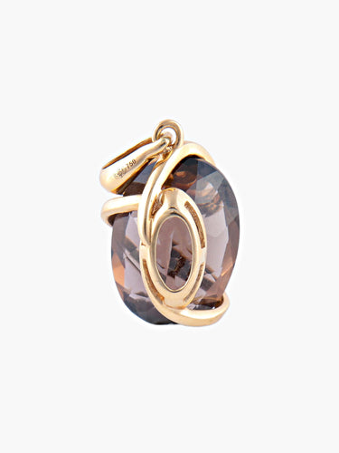 Pendentif Pendentif Or Jaune Quartz Fumé 58 Facettes