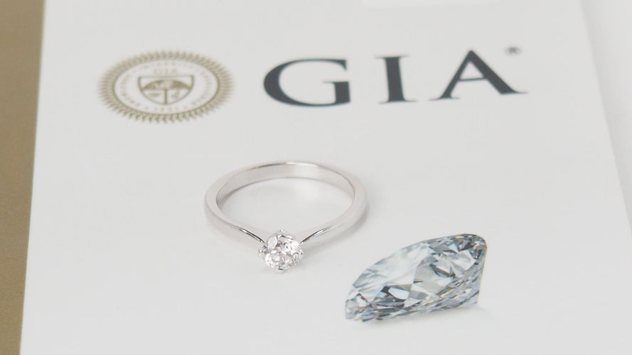 Bague 55 Bague Solitaire Diamant 0,51ct Or Blanc 58 Facettes 32293