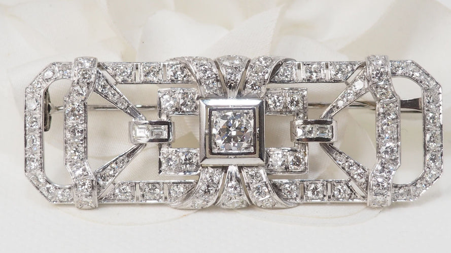 Broche Broche ancienne Or gris Diamants 58 Facettes 32434