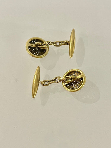 Boutons de manchette Boutons De Manchettes Or émail Diamants 58 Facettes 892720