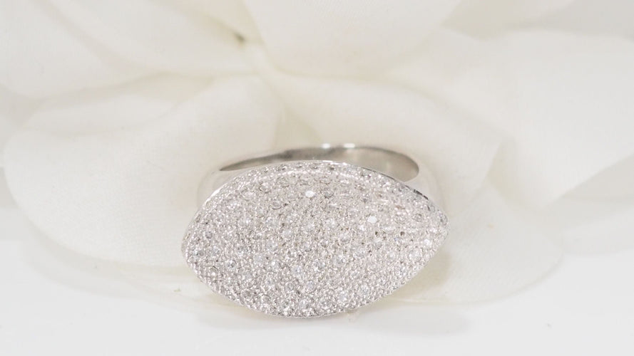 Bague 52.5 Bague feuille en Or blanc & Diamants 58 Facettes 18487
