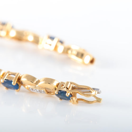 Bracelet BRACELET OR JAUNE 18K SAPHIRS ET DIAMANTS 58 Facettes LP 2142