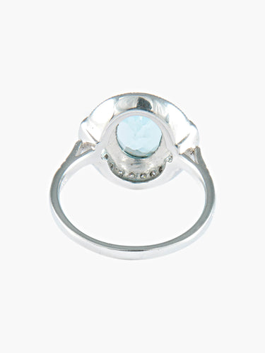 Bague 52 Bague Aigue-Marine Diamants 58 Facettes