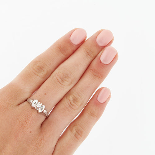 Bague 57 Bague Art Déco Or blanc Diamant 58 Facettes RÉF 11044/19